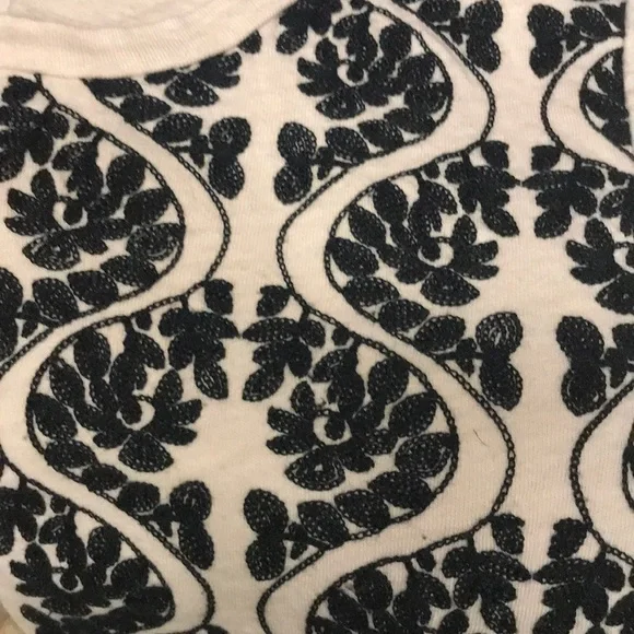 J. Crew 3/4 Sleeve Tee w/ Embroidery Detail - Picture 4 of 4